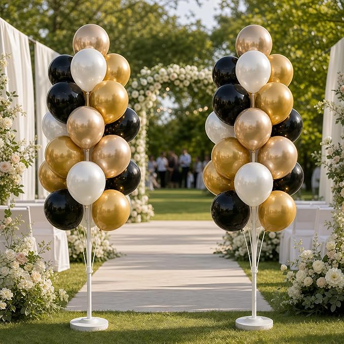 Black Gold Balloon Tower Kit Set of 2 - Image 9