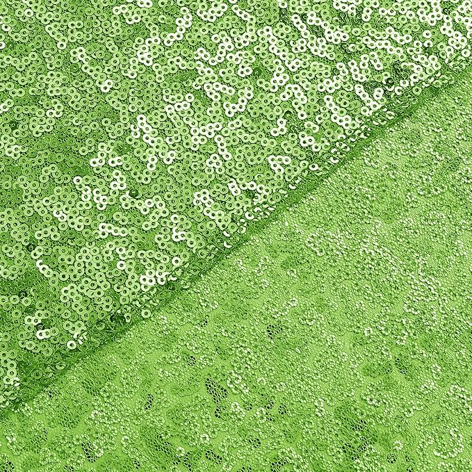 Sugargirl Apple Green Sequin Backdrop Curtain 2 Panels 2FTx8FT Glitter Apple - Image 9