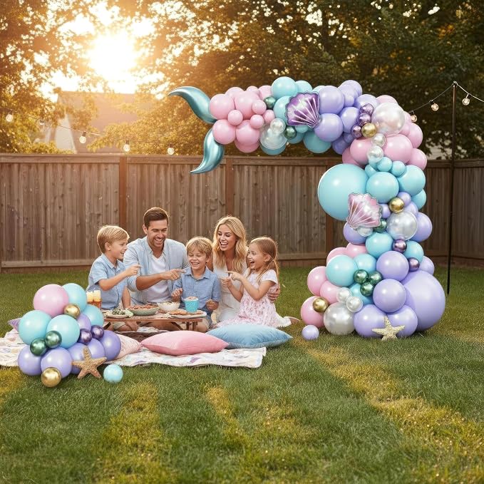 Vellax 78-Pc Mermaid Balloon Garland Arch Kit, Under the Sea Theme | 78-pc - Image 9