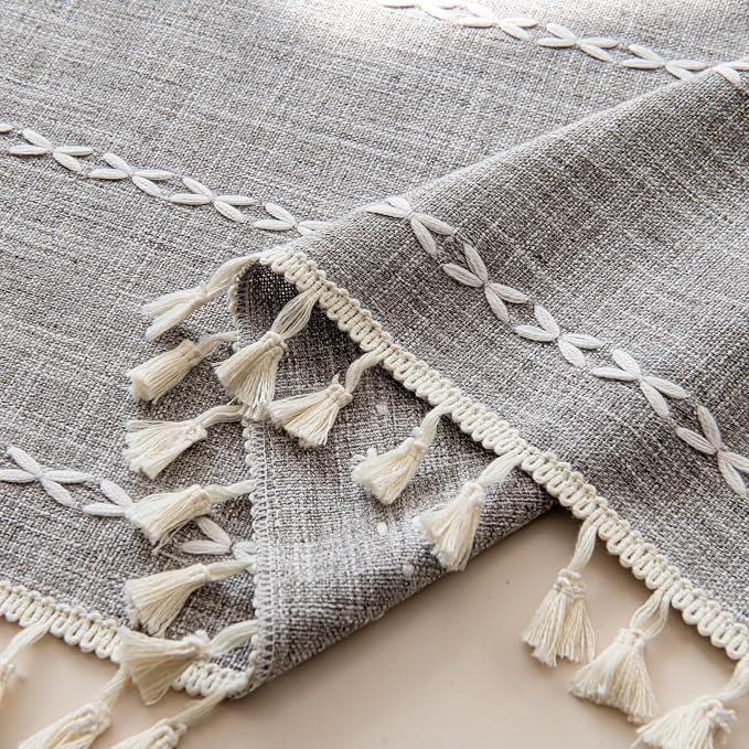 Sutuo Home Boho Curtains for Bedroom Living Room, Semi Blackout Linen Farmhouse - Image 7