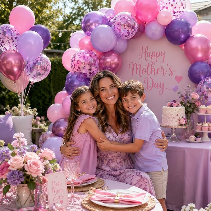 Pink and Purple Balloons, 12 Inch Pastel Purple and Pink Balloons Metallic Baby - Image 7