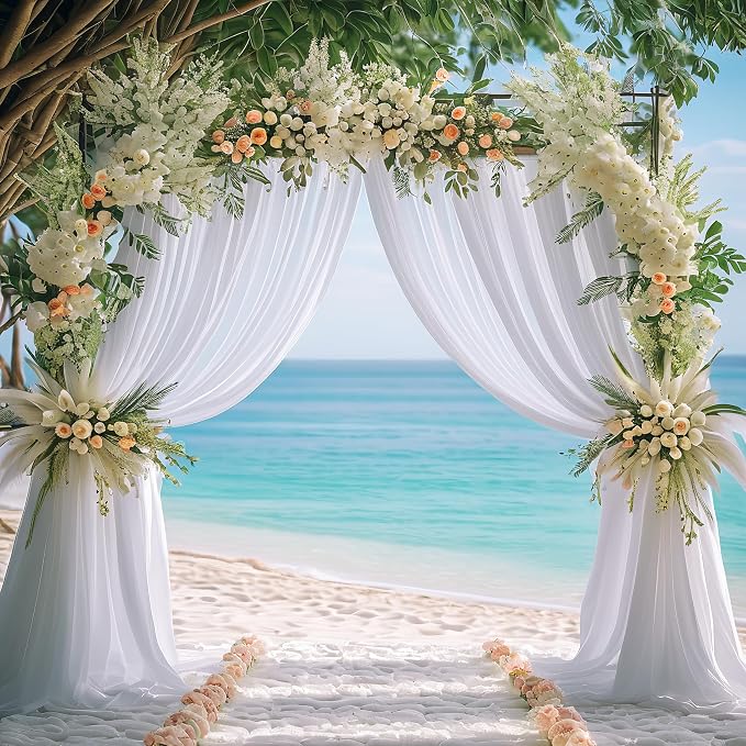 Asee'm White Backdrop Curtains Drapes - Image 6