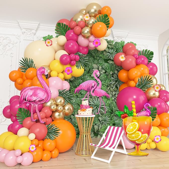 178Pcs Tropical Balloons Arch Garland Kit Luau Party Decorations | Aloha - Image 8