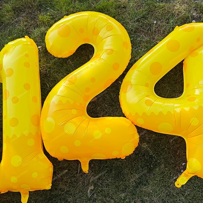 40in Yellow Polka Dot Number 9 Helium Foil Polyester Film Balloon Digital 9 | - Image 6