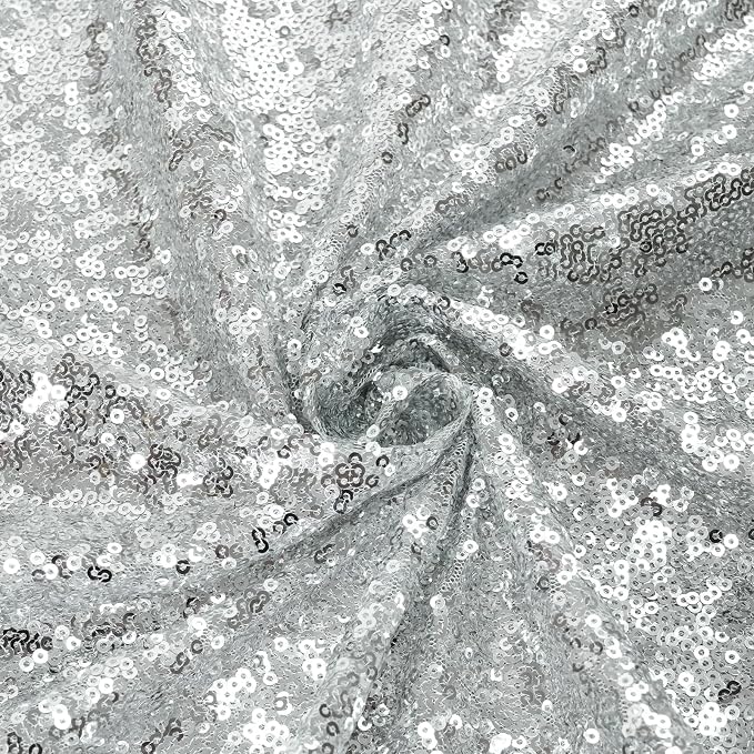 Eternal Beauty Silver 3mm Sequin Backdrop 2x8 Ft 2 Pack Wedding | Dense Sparkle - Image 9