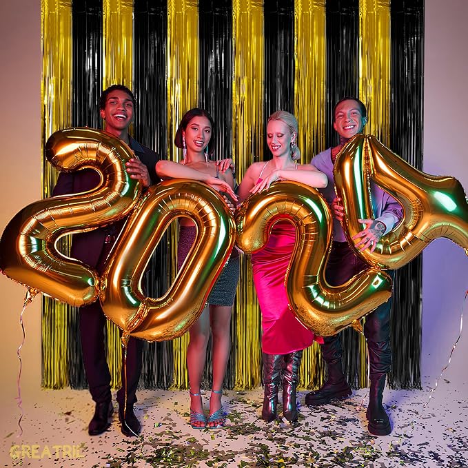 Black and Gold Party Streamers Decoration - Image 9