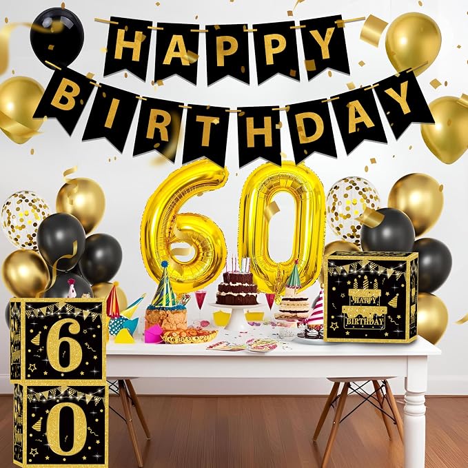 Gold 60th birthday decorations for men - Image 8