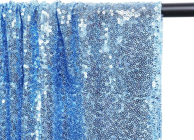Poise3EHome Blue Sequin Backdrop, 10FT x 10FT Sequin Photography Backdrop - Image 8