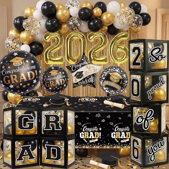 Black and Gold Graduation Decorations Class of 2026 - Image 7