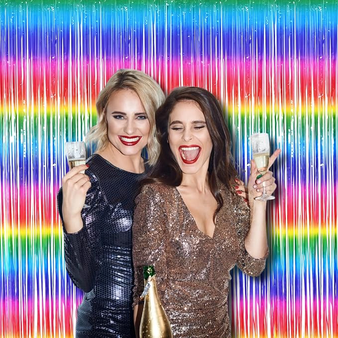 BRAVESHINE Colorful Streamers Fringe Backdrop 80s 90s Party Decorations | 2 - Image 9