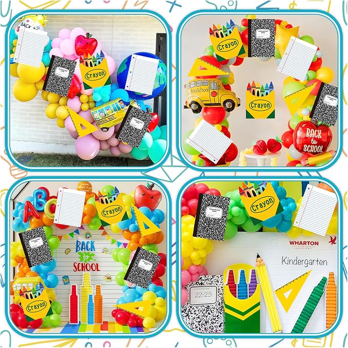 8 Pcs Back to Party Paper Cards Sets 13.8 Inch Colorful Stationery Design Cards - Image 7
