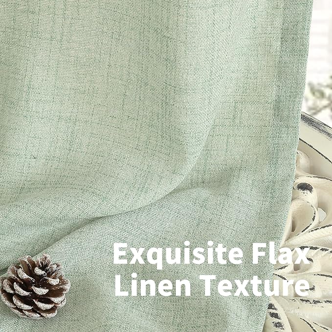 YoungsTex Sage Green Linen Curtains 90 Inches Long - Image 8