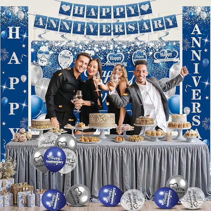 Blue Happy Anniversary Decorations - Image 7