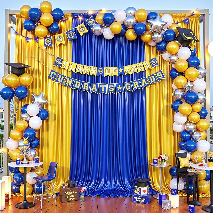 40x10ft Royal Blue Glitter Backdrop Curtain - Image 7