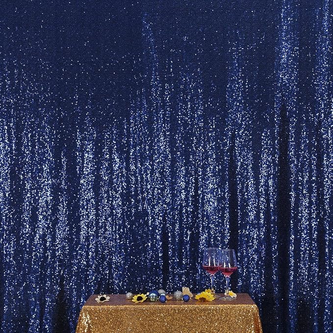 Poise3EHome Blue Sequin Backdrop, 10FT x 10FT Sequin Photography Backdrop - Image 7