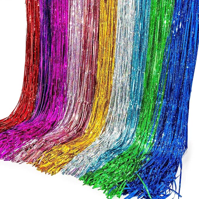 BRAVESHINE Party Streamers Backdrop | Tinsel Foil Fringe Curtains | 1 Purple 1 - Image 9