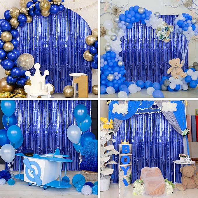3 Pack 3.3 x 9.9 ft Dark Blue Fringe Backdrop Streamers Party Decorations | - Image 6