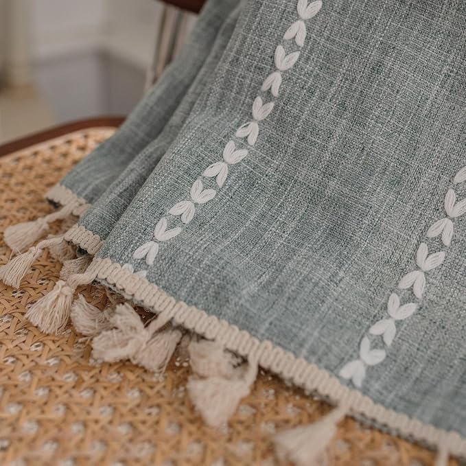 Sutuo Home Boho Curtains for Bedroom Living Room Kitchen, Semi Blackout Linen - Image 7