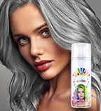 Halloween Hair Spray,Temporary Hair Color Spray for Women Kids Men,Washable Hairspray,Colored Hair Spray,Color Hairspray for Halloween,Party,Cosplay,Christmas Day (01Gray)