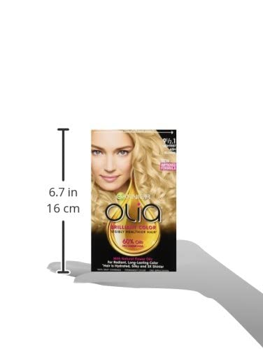 Garnier Hair Color Olia Ammonia-Free Brilliant Color Oil-Rich Permanent Hair Dye, 9 1/2.1 Lightest Ash Blonde, 1 Count (Packaging May Vary) (Pack of 2)