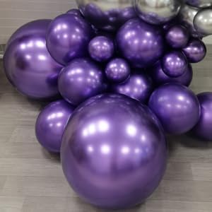 Purple Silver Balloon Garland 127 Pcs 18In 12In 10In 5In Latex Balloons Arch Kit - Image 4
