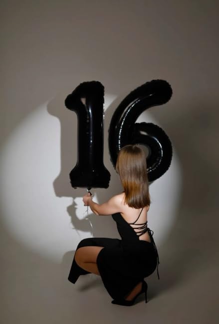 Black Number 1 Balloon 40 inch, Numbers 1 Birthday Balloons - Image 6