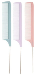 Diane 8" Pin Tail Combs, 12-pack, Assorted Colors, D4103