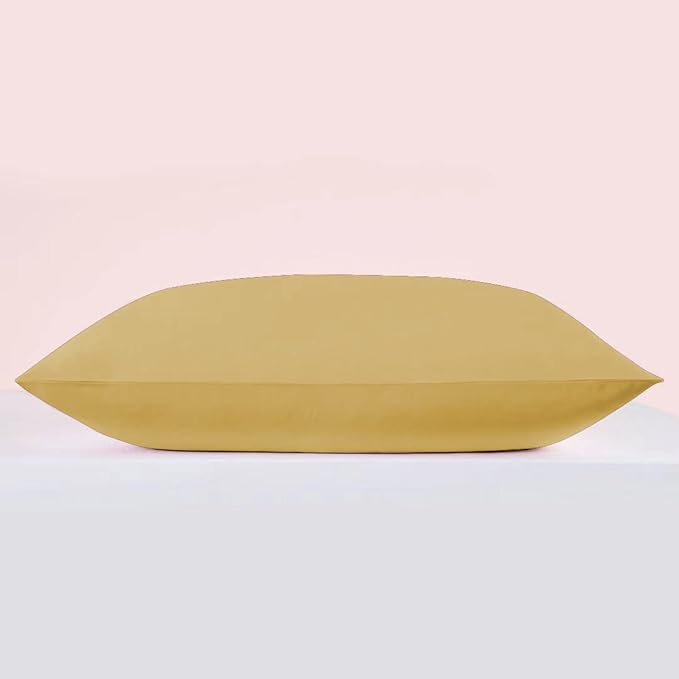 25 Momme Premium Mulberry Silk Pillowcase for Hair and Skin | Handcrafted Hypoallergenic & Anti-Acne Silk Pillow Cases with Zipper | King - 20" x 36", Golden Honey