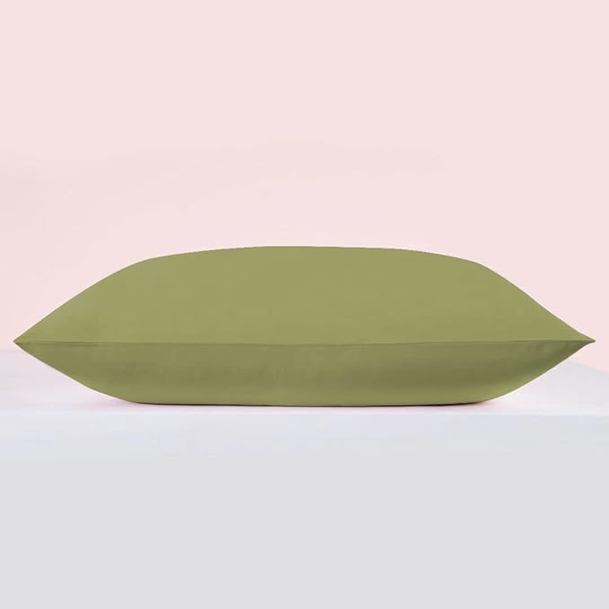 25 Momme Premium Mulberry Silk Pillowcase for Hair and Skin | Handcrafted Hypoallergenic & Anti-Acne Green Silk Pillow Cases with Zipper | Standard - 20" x 26", Jungle