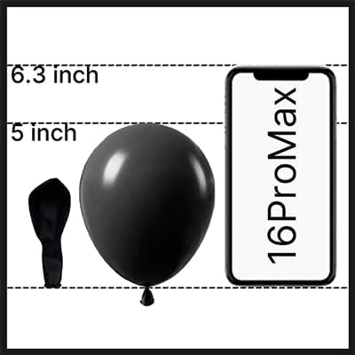 PartyWoo Black Balloons 100pcs Matte Black Latex Helium Balloons 5 Inch | - Image 8