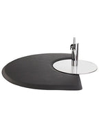 Buy-Rite 3' x 4' Extra-Thick 1" No-Fatigue Salon Floor Pad for Professional Salons & Barbershops, Super Soft Semicircle with Chair Indentation, Puncture-Proof, Anti-Fatigue Design, Black, SHP-SS3040C1
