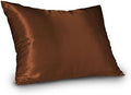 BLISSFORD Satin Pillowcase with Zipper, for Hair and Skin Care, Feels Soft and Cool Like a Silk Pillowcase, Satin Pillow Cases 2 Pack, Slik Pillow Cover, Rust - Queen Size, Set of 2