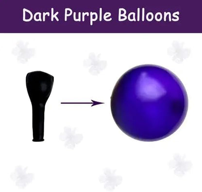 Purple Black Balloons Set, Metallic Black Silver Purple Confetti Balloons Latex - Image 3