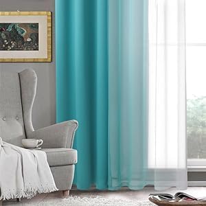 DWCN Ombre Faux Linen Sheer Curtains - Image 7