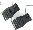 Universal Black Hair Dryer Comb Nozzle, Professional Salon Styling Attachment for Straightening and Detangling, Fine and Curly Natural Hair