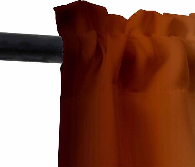 Burnt Orange Kitchen Curtains 2 Panels - Image 6