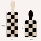 FRAMAR Checkered Balayage Board and Paddle Set - Long and Short Foil For Highlights, Highlighting Board, Hair Salon Supplies, For Enhanced Precision - 2 Pack - Cream and Black