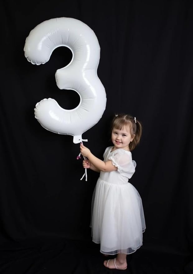 Number Balloons 40 Inch White 4 Balloon - Image 4