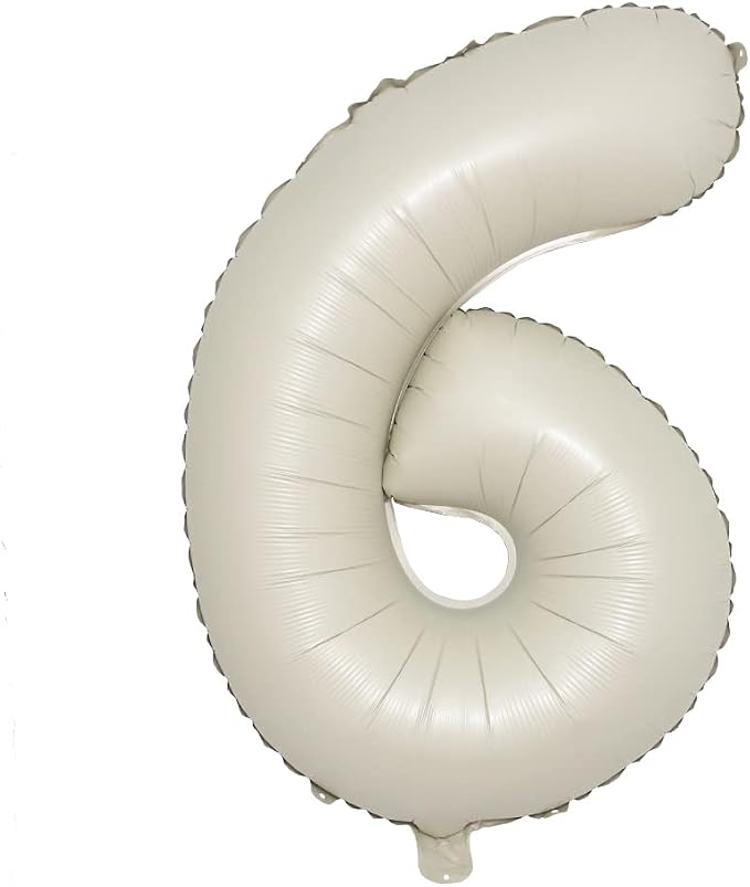 32 inch Cream Color Number Balloons 0-9 Large Digital Foil Helium Ball Girl by RUIANSI