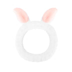 Cute White Rabbit Ears Headband Frog Eye Elastic to Wash Face for Women Makeup Shower Spa (1 Pack)