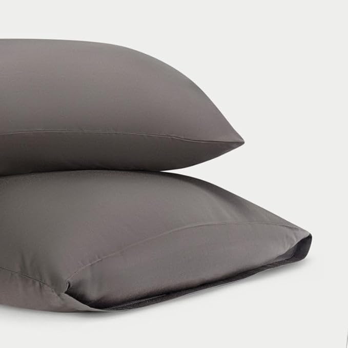 Cozy Earth King Pillowcases Set of 2 - Made of 100% Viscose from Bamboo, Ultra-Soft & Luxury, Woven from Naturally Breathable & Lightweight Fabric - Charcoal