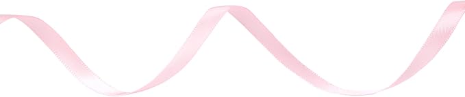 Ribbli Double Faced Light Pink Baby Pink Satin Ribbon, 1/4” x Continuous 25 - Image 2