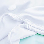 Satin Silk Pillowcase for Hair and Skin, Black Pillow Cases Standard Size Set of 4 Pack Super Soft Pillow Case with Zipper Closure (White, Standard(4 Pack))
