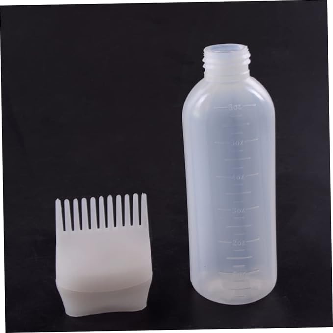 Hair Oil Applicator,Root Comb Applicator Bottle, Hair Dye Bottle 160ML Shampoo Bottle Hair Comb Applicator Bottle Brush Bottle for Hair Dyeing Tool White