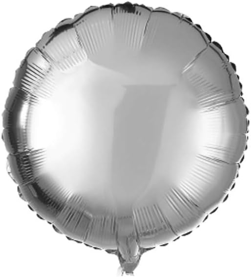 18" Silver Round Shaped Foil Balloons Mylar Helium Balloons by Adeer