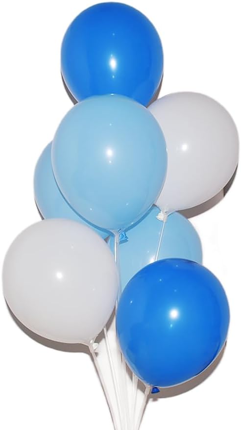 300 Pack Blue and White Balloons 5 Inch Mini Blue Light Blue White Latex Small - Image 4