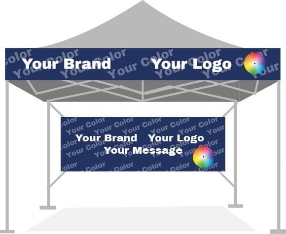 Customizable Canopy Tent Banner and Optional Valance, 4 ft, Add Your Brand and by MUSTNY