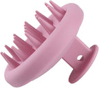 Silicone Scalp Massager Shampoo Brush Scrubber with Soft Bristles Exfoliator for Shower Dandruff Removal Wet Dry Hair Growth and Care Pink