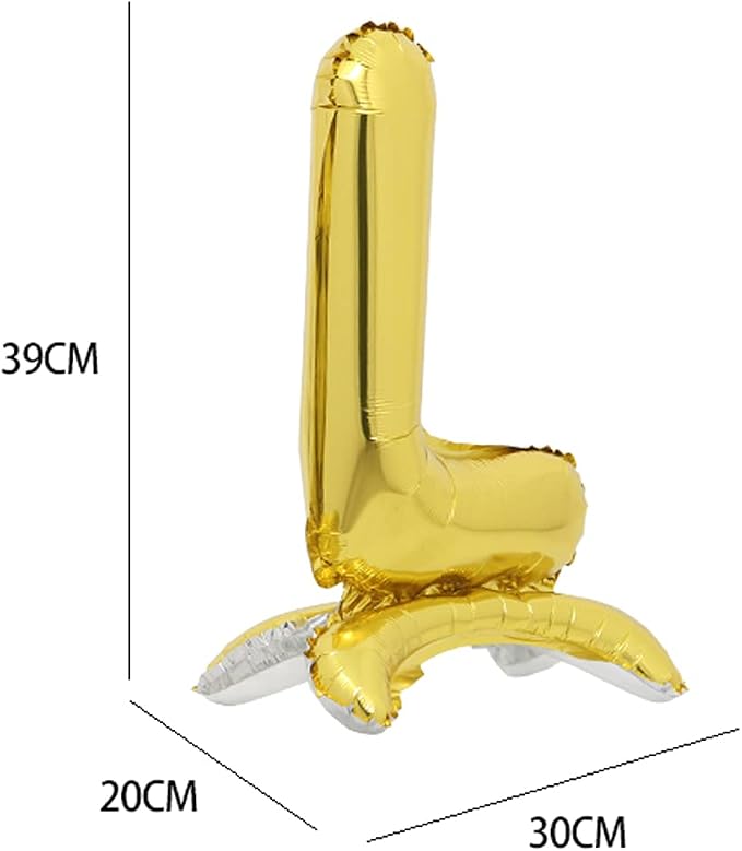RUIANSI, 16In Standing Gold Alphabet Letter and Number Balloons Aluminum - Image 2