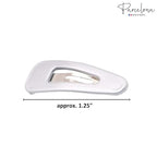 Parcelona French Mini Set of 4 Small Celluloid Acetate Snap Hair Clips No Slip Fashion Durable Styling Women Hair Accessories Girls Snap Hair Barrette, Made in France (Silver)